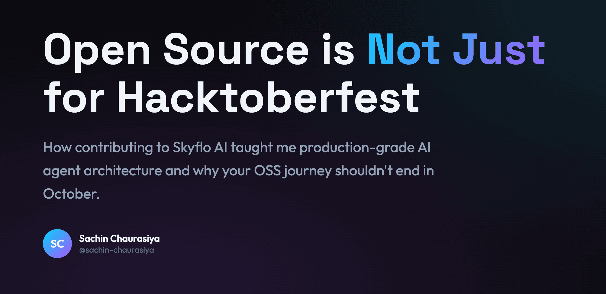Open Source is Not Just for Hacktoberfest